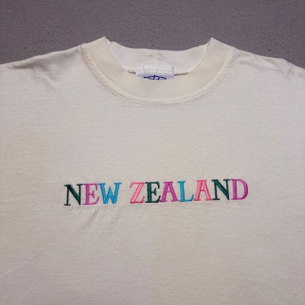Seabreeze Originals T-Shirt Mens L New Zealand Vintage 90s Embroidered Cotton